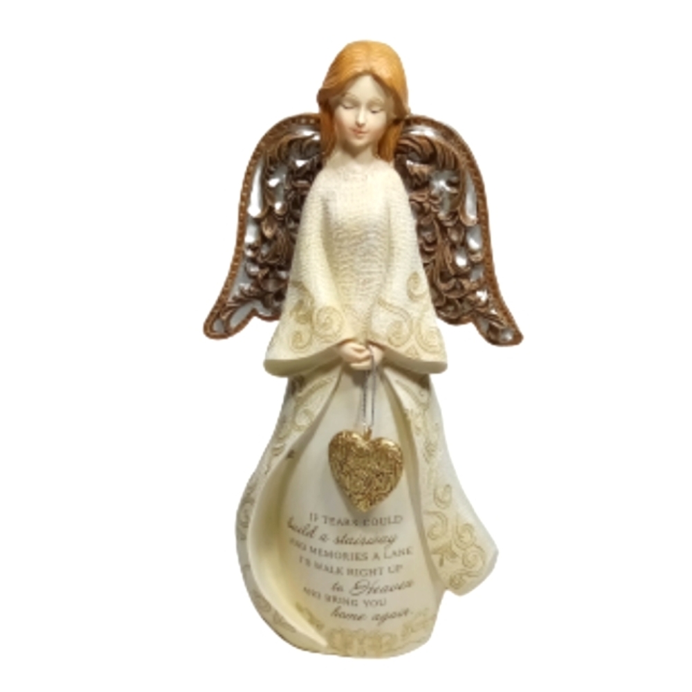 Youngs Inc. Angel Figurine Gold Heart